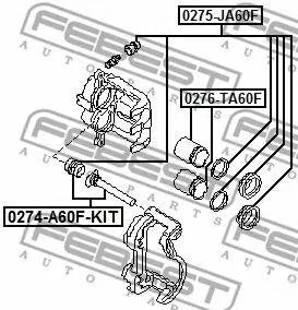 FEBEST 0274A60FKIT Втулка направляющая суппорта тормозного пер