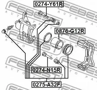 FEBEST 0274N15R Втулка направляющая суппорта