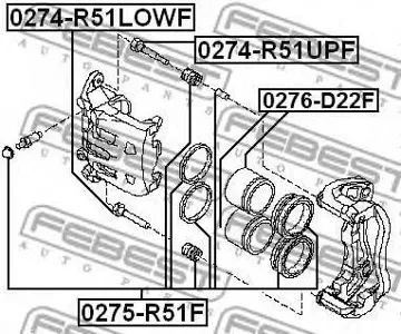 FEBEST 0274R51UPF Втулка направл. суппорта торм. передн. Nissan Murano z50 2002-2007