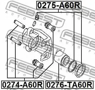 FEBEST 0275A60R Ремкомплект суппорта тормозного заднего