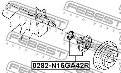 FEBEST 0282N16GA42R Ступица задняя Nissan Pulsar N16 1999.12-2011.12
