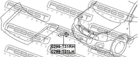 FEBEST 0299T31LH петля капота левая Nissan X-Trail T31 07-15