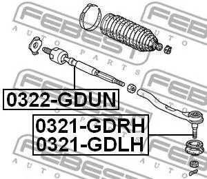 FEBEST 0321GDRH Наконечник рулевой тяги