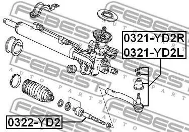 FEBEST 0322YD2 Рулевая тяга Acura MDX YD2 (07-) лев,прав. (без наконечника)