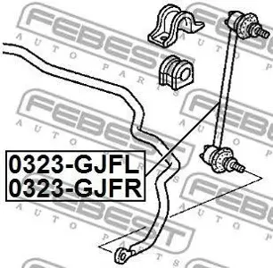 FEBEST 0323GJFL Стойка стабилизатора Honda FIT 07- лев.