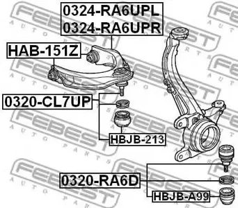 FEBEST 0324RA6UPL Рычаг передний верхний левый