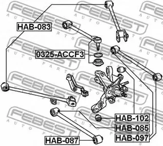 FEBEST 0325ACCF3 Тяга задняя поперечная с шаровой