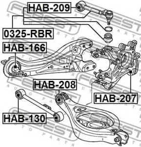 FEBEST 0325RBR Тяга задняя поперечная верхняя
