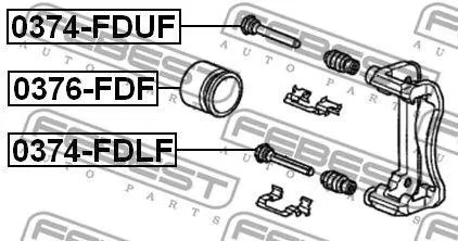 FEBEST 0374FDLF Ремкомплект направляющих переднего суппорта Acura Honda Type Nissin d=10,8mm
