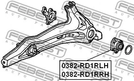 FEBEST 0382RD1RLH Ступица задняя левая комплект Honda cr-v rd1rd2 1997-2001