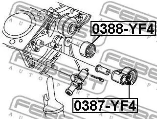 FEBEST 0388YF4 Ролик натяжной ремня ГРМ Opel Astra 1.7D 98> Corsa 1.7D 00-06 Meriva 1.7D 03>