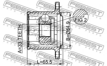 FEBEST 0411KB4RH Шрус внутренний