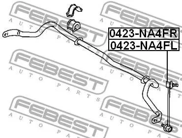 FEBEST 0423NA4FR Стойка стабилизатора переднего правая