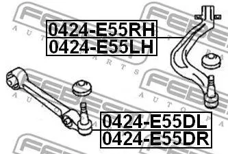 FEBEST 0424E55LH Рычаг передний нижний левый