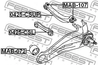 FEBEST 0425CSUP Рычаг задний верхний лев,прав. Mitsubishi lancer xoutlander iiasx