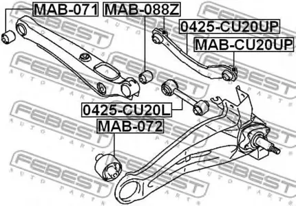 FEBEST 0425CU20L Тяга задняя поперечная нижняя Mitsubishi lancer cs 2000-2009
