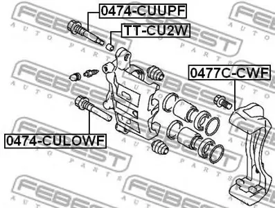 FEBEST 0474CYLOWF Втулка направляющая передн суппорта нижняя Mitsubishi Outlander 06-12 0474-CYLOWF