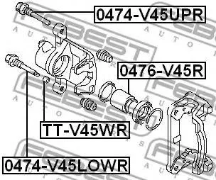 FEBEST 0474V45LOWR Втулка направляющая суппорта зад mit Pajero ii v14w-v55w 91-04