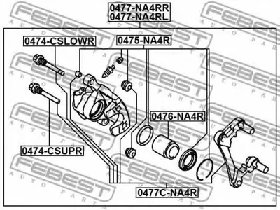 FEBEST 0477NA4RL Тормозной суппорт , задний левый