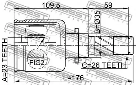 FEBEST 0511M320ATLH Шрус внутренний передний левый