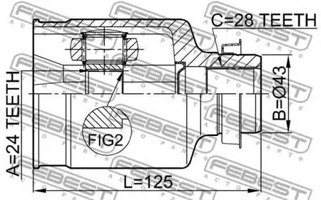 FEBEST 0511MZ5ATRH Шрус внутренний