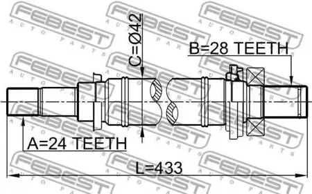 FEBEST 0512M316MT Вал приводной, передний правый
