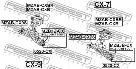 FEBEST 0520CX Опора шаровая , передняя нижняя