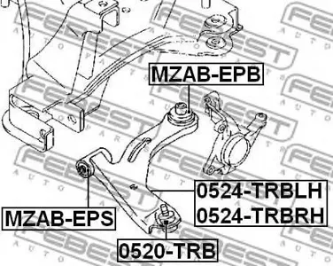 FEBEST 0520TRB Опора шаровая передняя нижняя