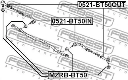 FEBEST 0521BT50IN Наконечник рулевой