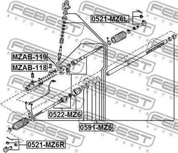 FEBEST 0521MZ6L Наконечник рулевой тяги