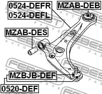 FEBEST 0524DEFR Рычаг передний правый