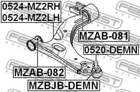 FEBEST 0524MZ2LH Рычаг передний левый 