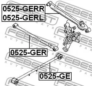 FEBEST 0525GERR Тяга задняя поперечная правая Mazda 626 ge 1991-1997