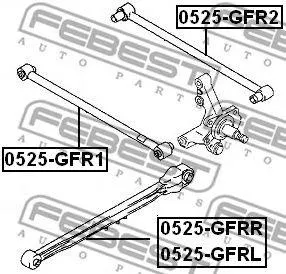 FEBEST 0525GFRR Тяга задняя продольная правая