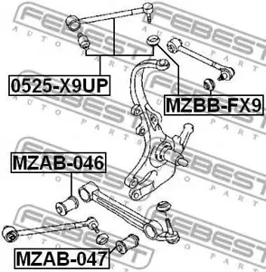 FEBEST 0525X9UP Рычаг подвески Mazda Xedos -9 93