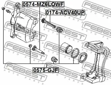 FEBEST 0574MZ6LOWF Втулка направляющая суппорта тормозного переднего Mazda