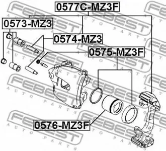 FEBEST 0575MZ3F Ремкомплект суппорта пер maz 3 bk 03-08