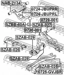 FEBEST 0725GVJBR Тяга задняя продольная