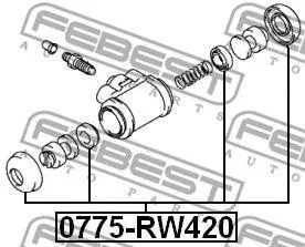 FEBEST 0775RW420 Ремкомплект суппорта тормозного заднего