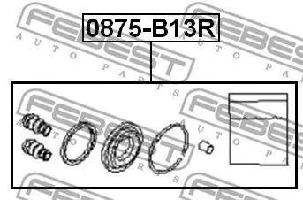 FEBEST 0875B13R Ремкомплект суппорта заднего Subaru Forester 96-07