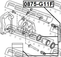 FEBEST 0875G11F Ремкомплект суппорта Subaru Impreza 00-07 перед. лев,прав. .
