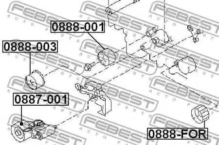 FEBEST 0888003 Ролик обводной ремня ГРМ