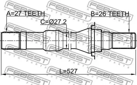 FEBEST 1012V250ATRH Полуось правая 27x527x26