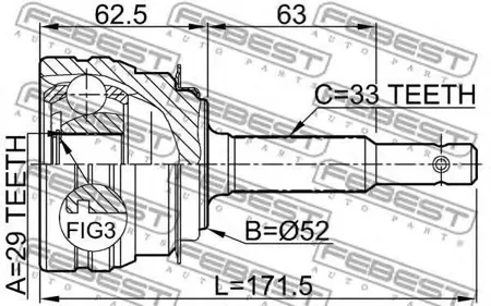 FEBEST 1110ESP Шрус наружный к-кт Daewoo Lanos 1.5Nubira Espero 2.0 95>