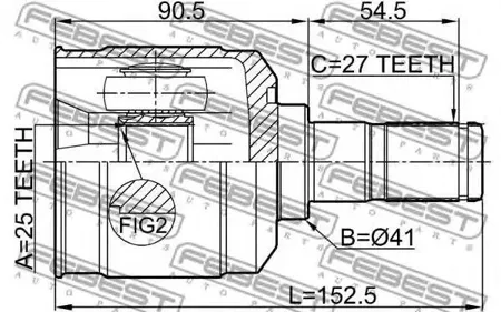 FEBEST 1211SANFE24 Шрус внутренний к-кт Hyundai Santa Fe 00-06