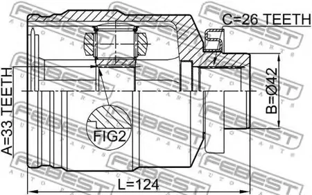FEBEST 1211TUC27RH Шрус внутренний перед прав