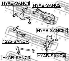 FEBEST 1225SANCR Рычаг задней подвески поперечный Hyundai Santa Fe CMVeracruz 06-15 ix55 08>