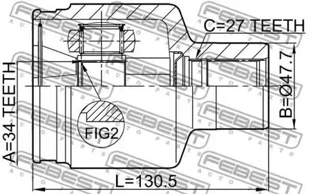 FEBEST 1411REXIIPT Шрус внутренний к-кт SsangYong Kyron D20D27E23 07>