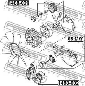 FEBEST 1488001 Ролик обводной комплект SsangYong Rexton 06-10