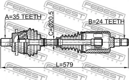 FEBEST 1614211RH Привод в сборе Mercedes E W211 02- прав.